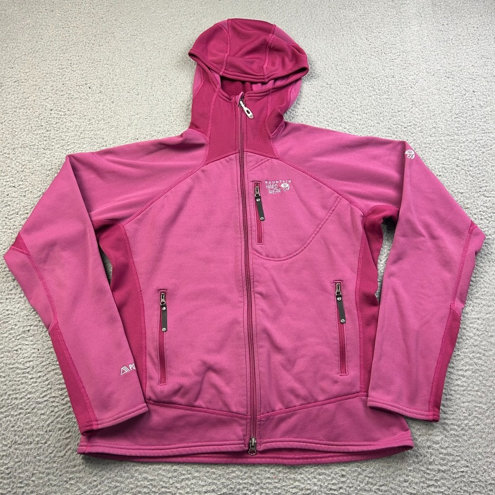 Mountain Hardwear Womens Pink Desna Alpen Polartec Fleece Hoodie Jacket Large